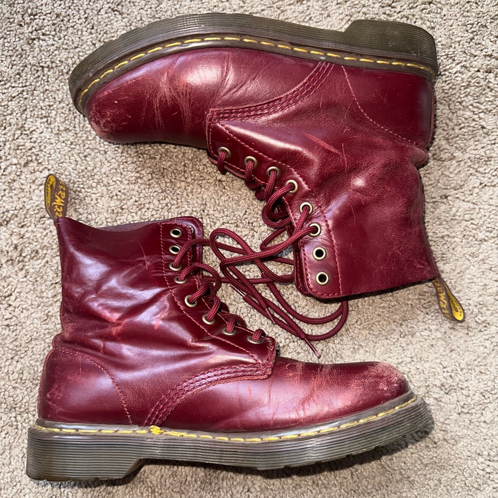 dr. martens pascal cherry shiraz buttero boot